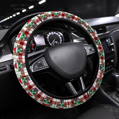 Baby Yoda Red Car Steering Wheel Cover