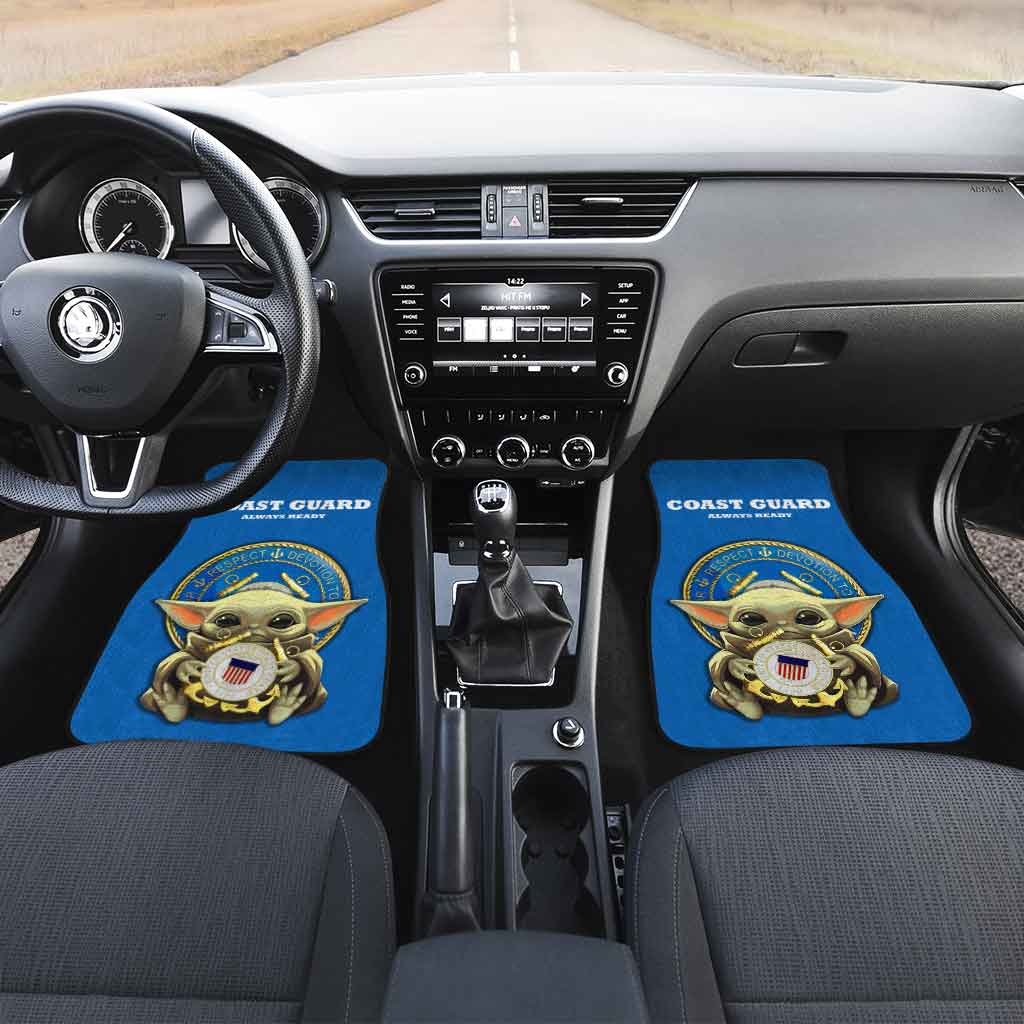 Baby Yoda US Coast Guard Car Floor Mats Custom Emblem Car Accessories