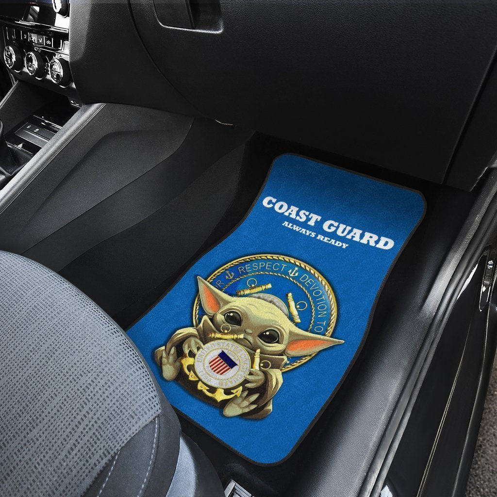 Baby Yoda US Coast Guard Car Floor Mats Custom Emblem Car Accessories