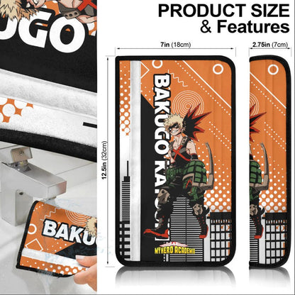 Bakugo Katsuki Anime Kacchan My Hero Academia Car Seat Belt Cover Custom Car Accessories