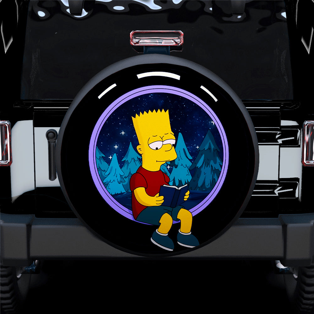 Bart Simpson Reading Book Chill Jeep Car Spare Tire Cover