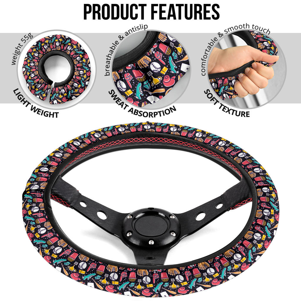 Baseball Stuff Fashion Premium Car Steering Wheel Cover