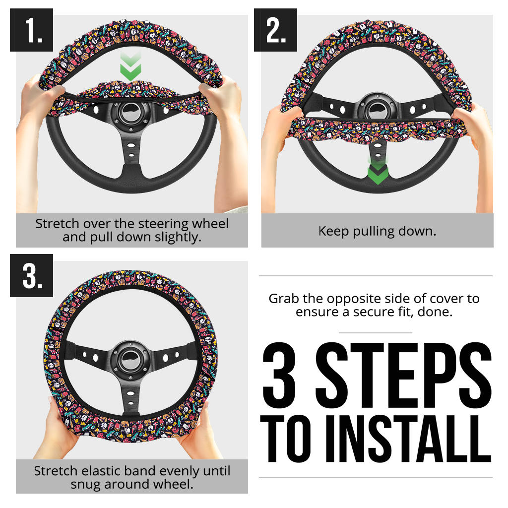 Baseball Stuff Fashion Premium Car Steering Wheel Cover