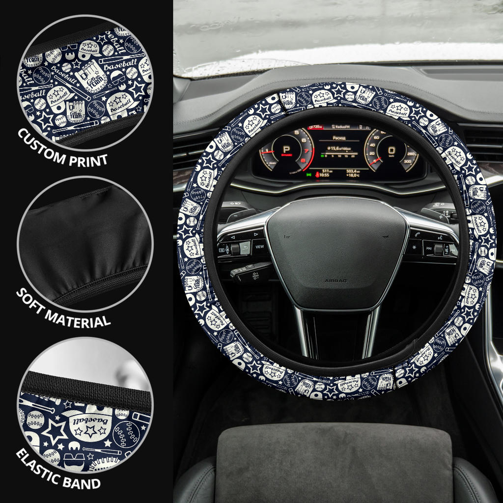Baseball Team US Premium Car Steering Wheel Cover