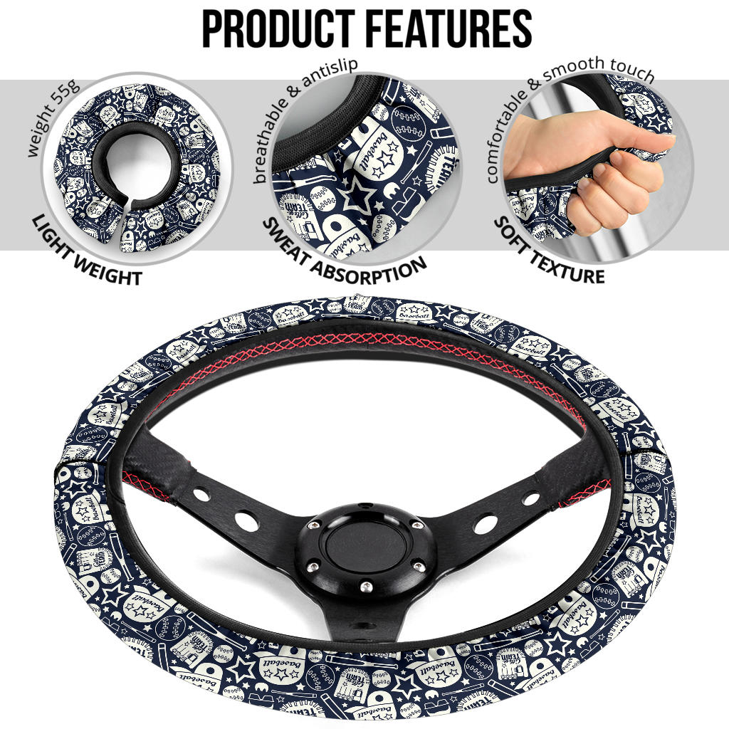 Baseball Team US Premium Car Steering Wheel Cover