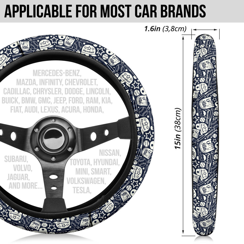 Baseball Team US Premium Car Steering Wheel Cover