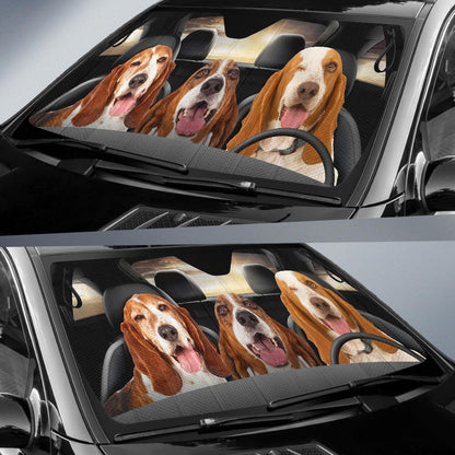 Basset Hound Car Sunshade Custom Car Interior Accessories For Dog Lovers