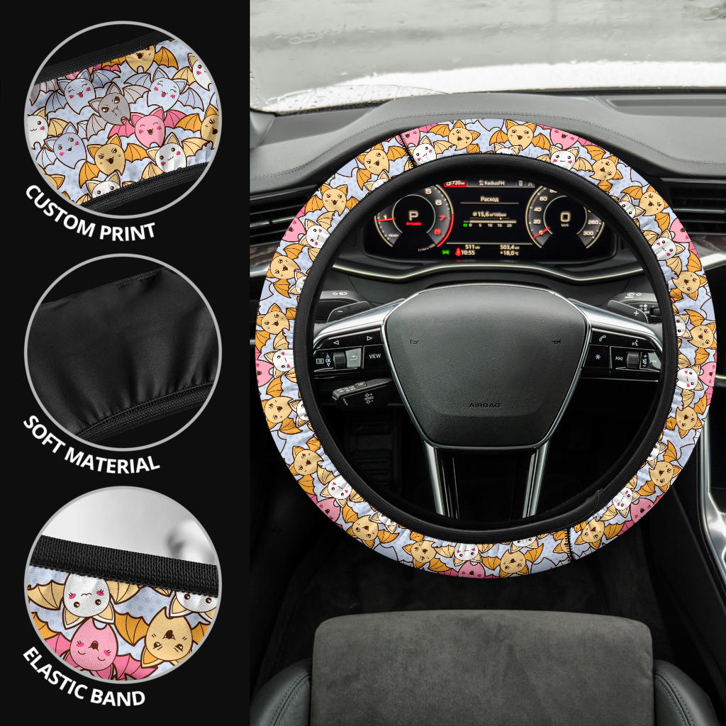 Bat Cute Kawaii Premium Car Steering Wheel Cover