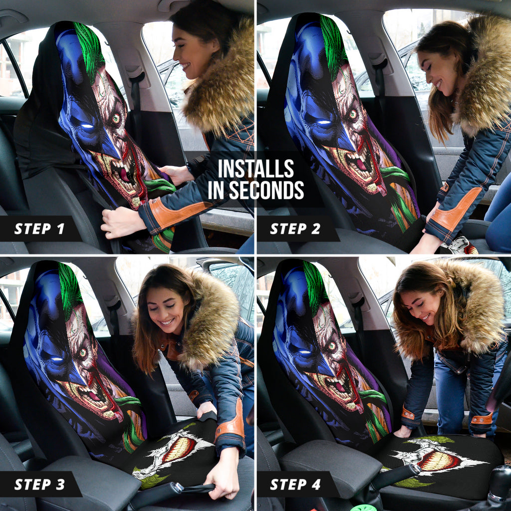 Bat Man Joker Car Seat Covers Comic Fan Art Car Accessories Ci220329-08