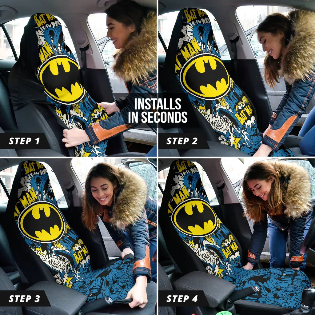 Batman Car Seat Cover Set - Automotive Accessories - PersonalizedFury