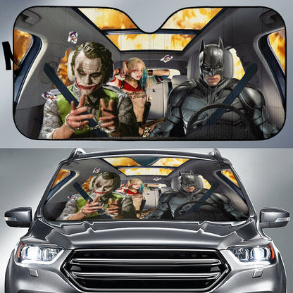 Batman Joker And Harley Quinn Car Auto Sunshades