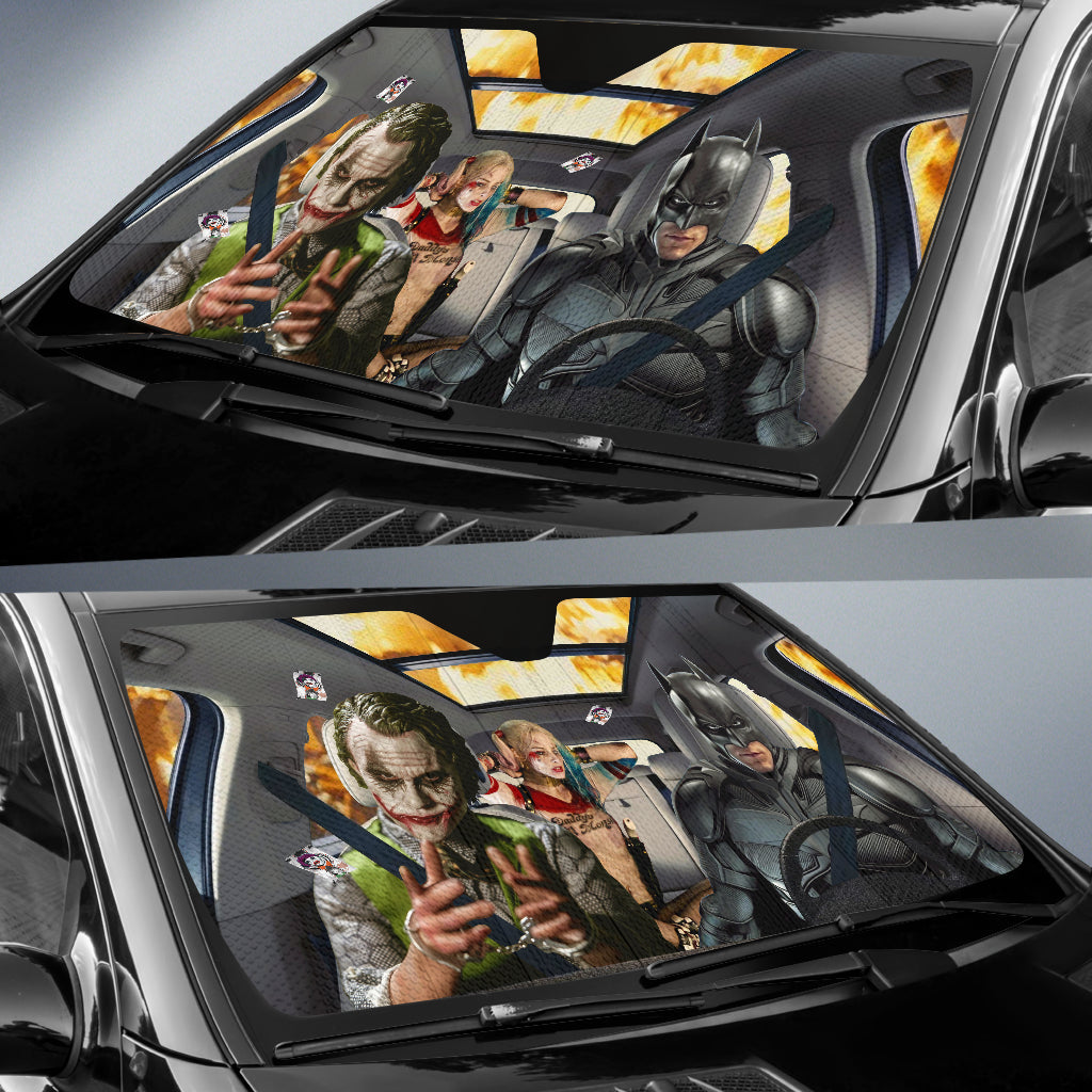 Batman Joker And Harley Quinn Car Auto Sunshades