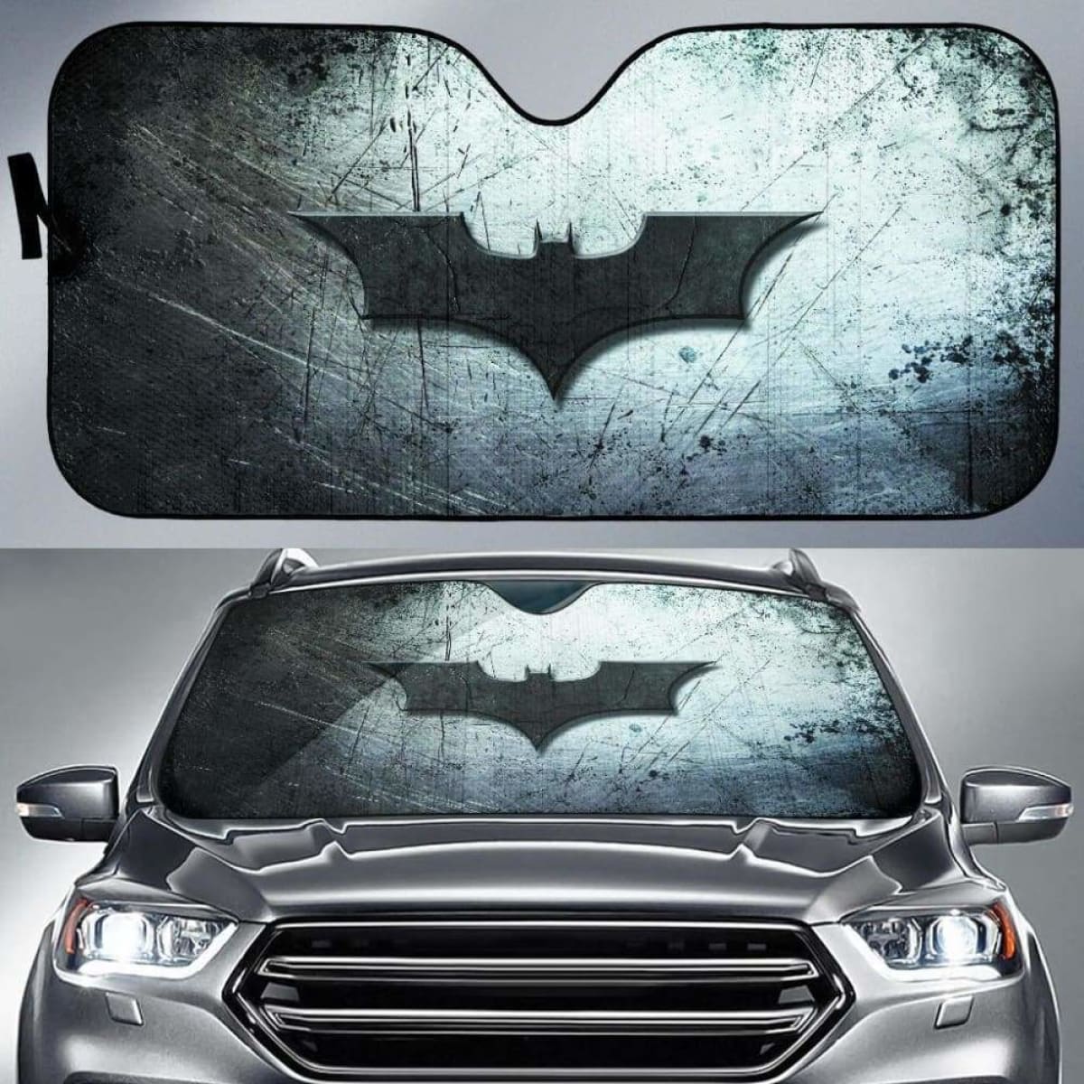 Batman Logo in dark theme car auto sunshades 918b Universal Fit