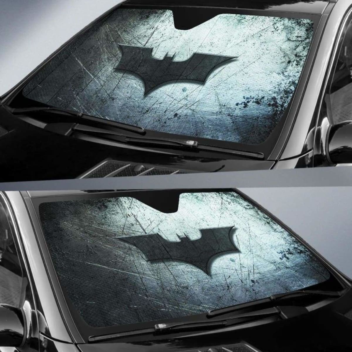 Batman Logo in dark theme car auto sunshades 918b Universal Fit