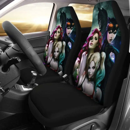 Batman Mera Harley Quinn Cat Woman Seat Covers Universal Fit - PersonalizedFury