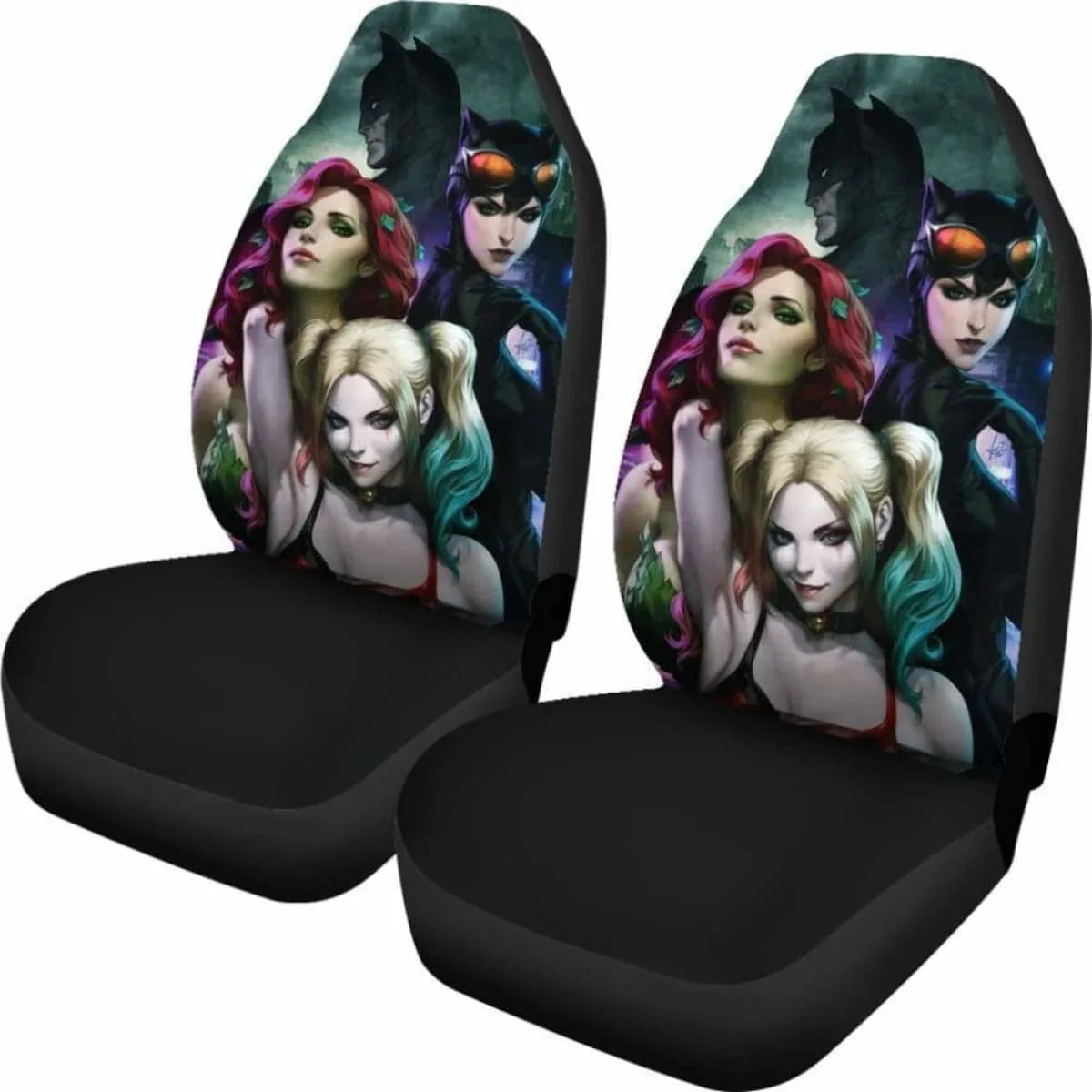 Batman Mera Harley Quinn Cat Woman Seat Covers Universal Fit - PersonalizedFury