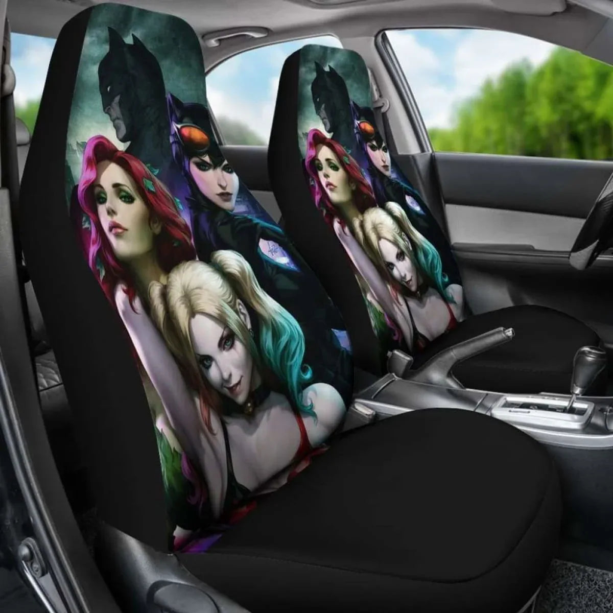 Batman Mera Harley Quinn Cat Woman Seat Covers Universal Fit - PersonalizedFury