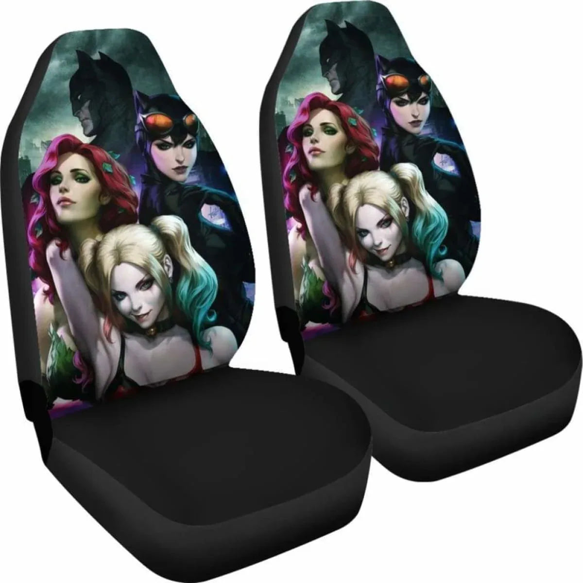 Batman Mera Harley Quinn Cat Woman Seat Covers Universal Fit - PersonalizedFury