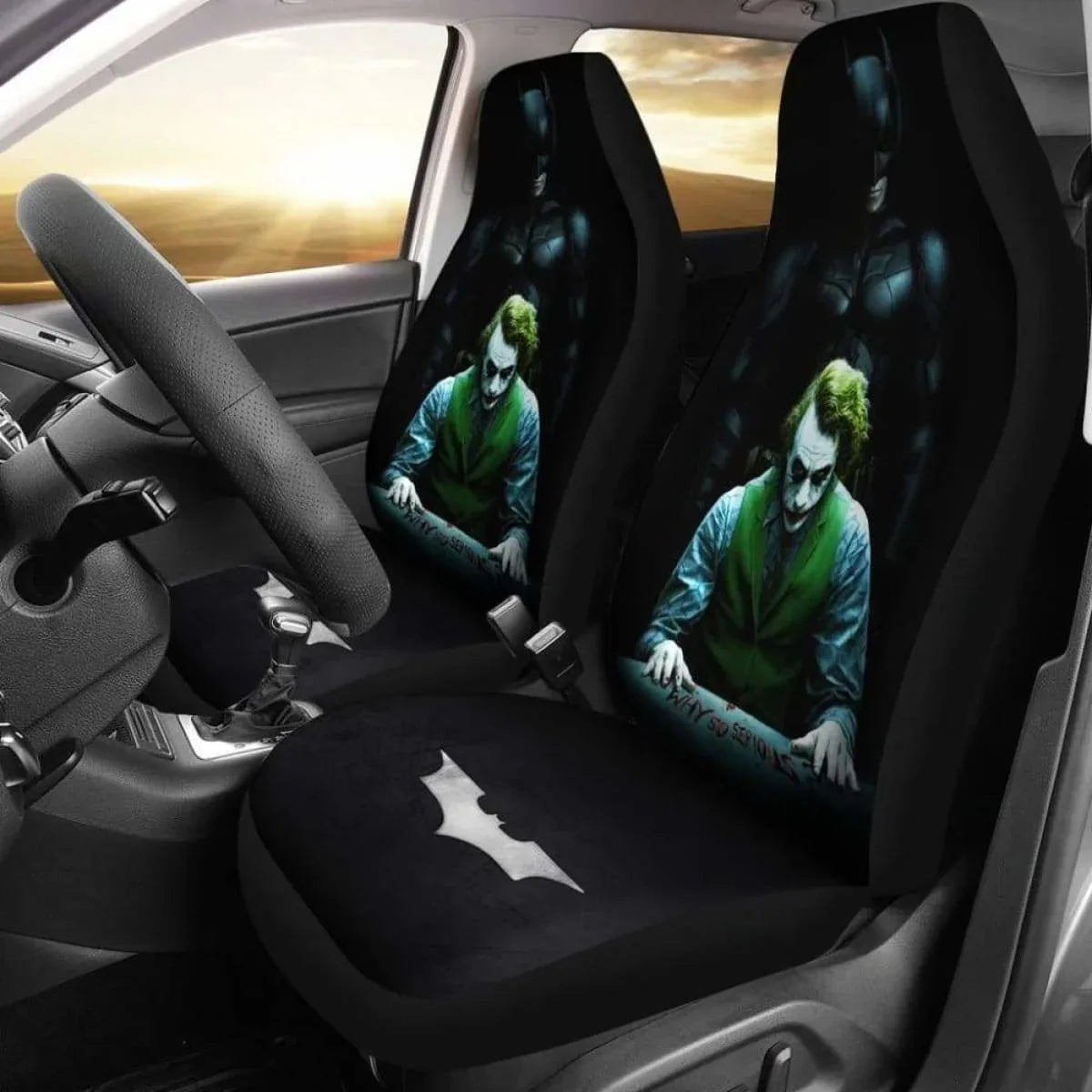 Batman Vs Joker The Dark Knight Seat Covers Universal Fit - PersonalizedFury