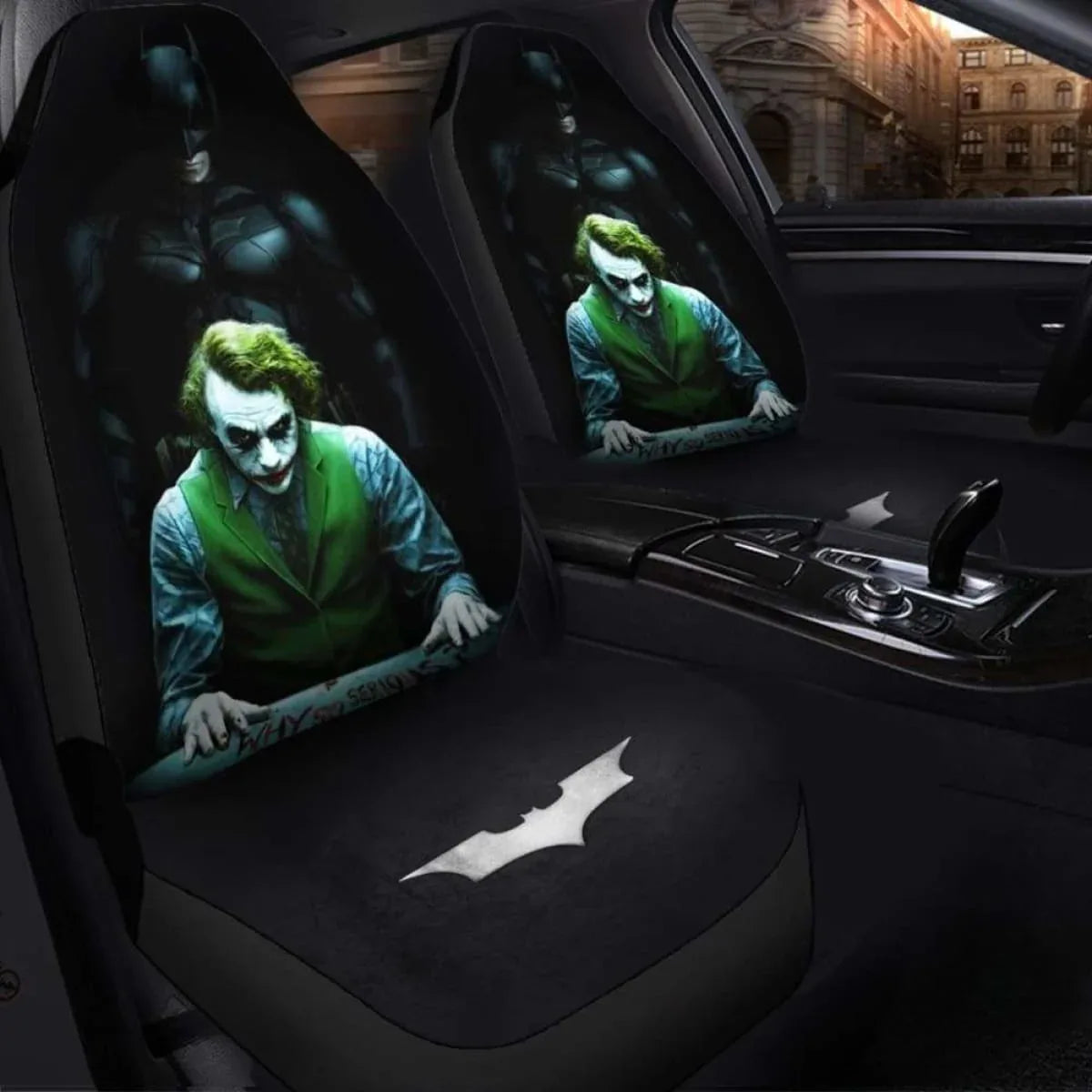 Batman Vs Joker The Dark Knight Seat Covers Universal Fit - PersonalizedFury
