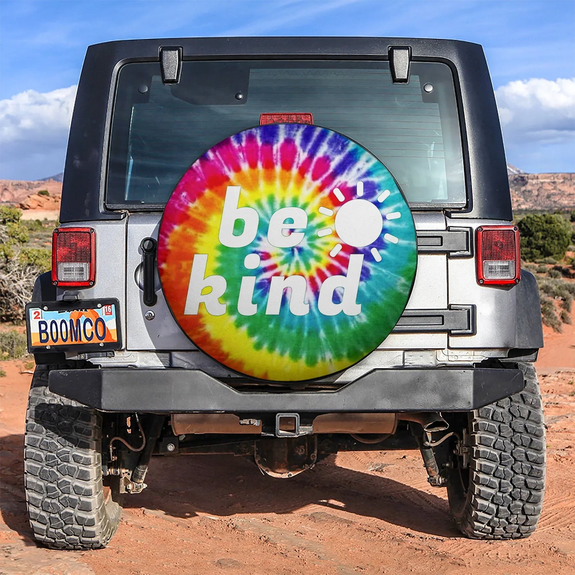 Be Kind Tie Dye Camping Custom Jeep Car Spare Tire Cover