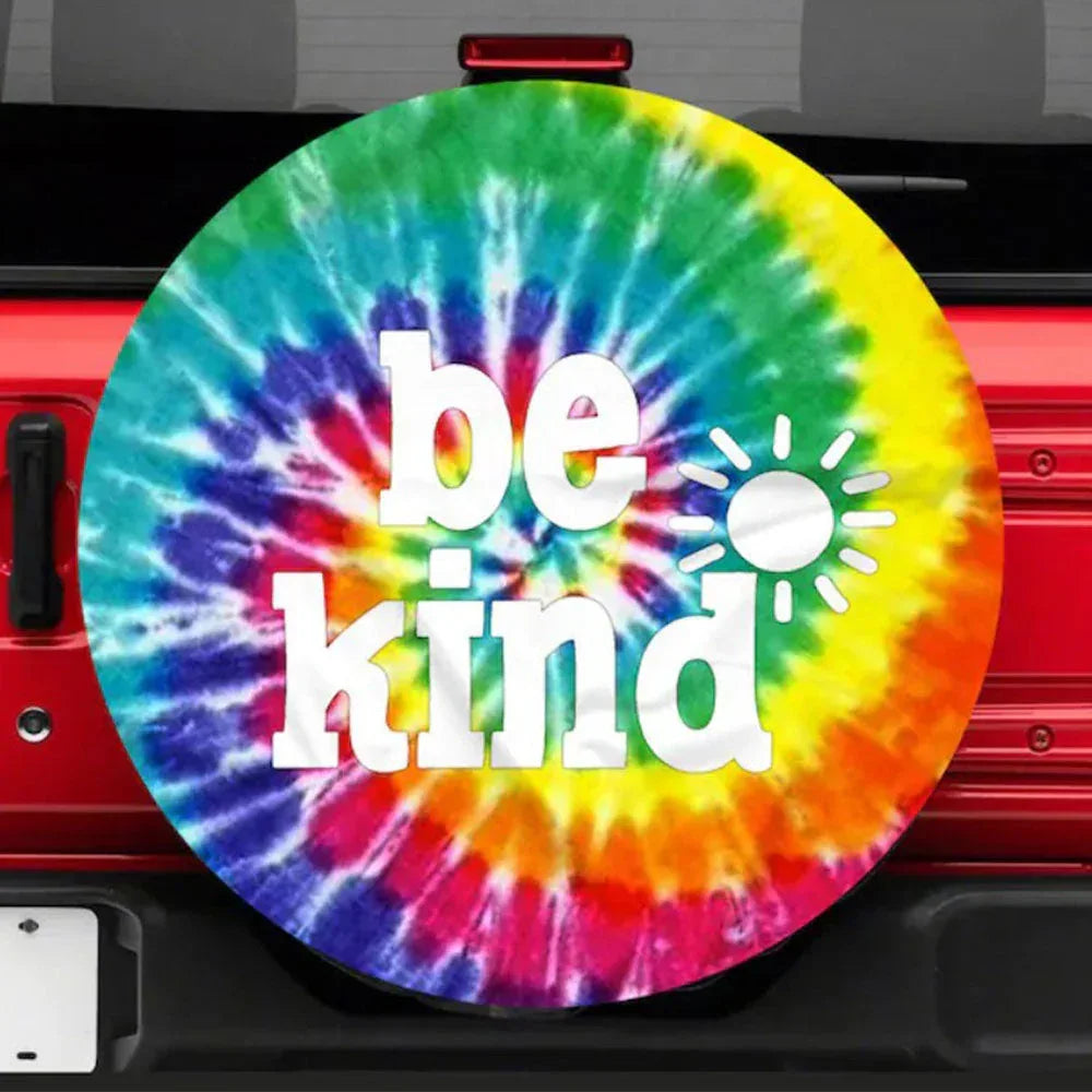 Be Kind Tie Dye Camping Custom Jeep Car Spare Tire Cover
