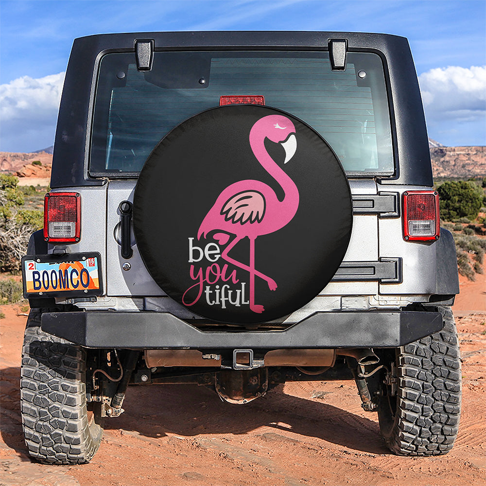 Be You Tiful Flamingo Car Spare Tire Cover