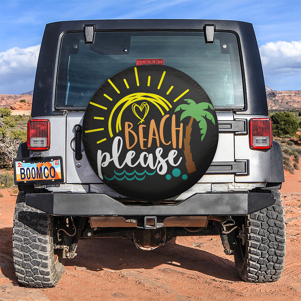 Beach Please Car Spare Tire Cover