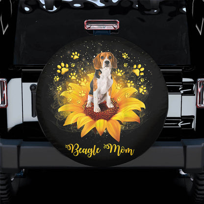 Beagle Mom Sunflower Spare Tire Cover