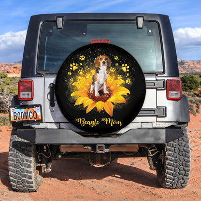 Beagle Mom Sunflower Spare Tire Cover