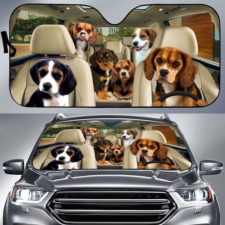 Beaglier Car All Over Printed 3D Sun Shade