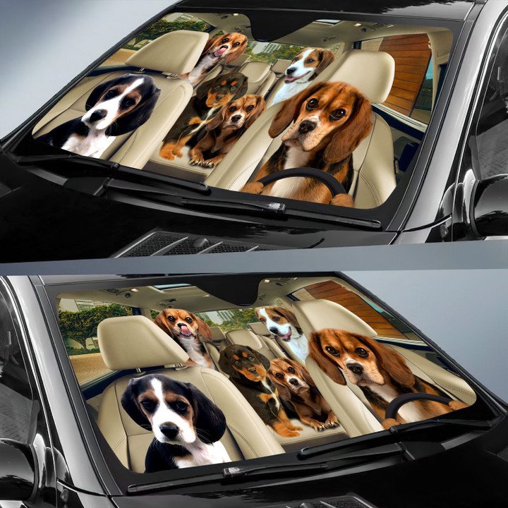 Beaglier Car All Over Printed 3D Sun Shade