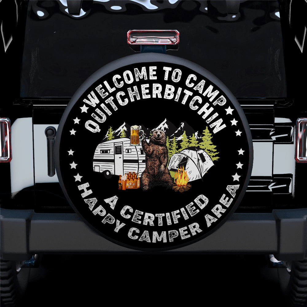 Bear Welcome To Camp Quitcherbitchin Car Spare Tire Cover
