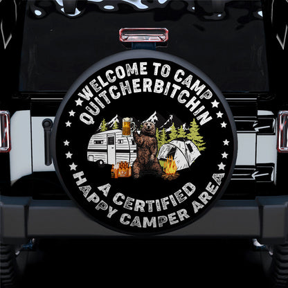 Bear Welcome To Camp Quitcherbitchin Car Spare Tire Cover