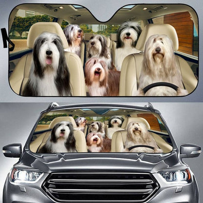 Bearded Collie Car All Over Printed 3D Sun Shade