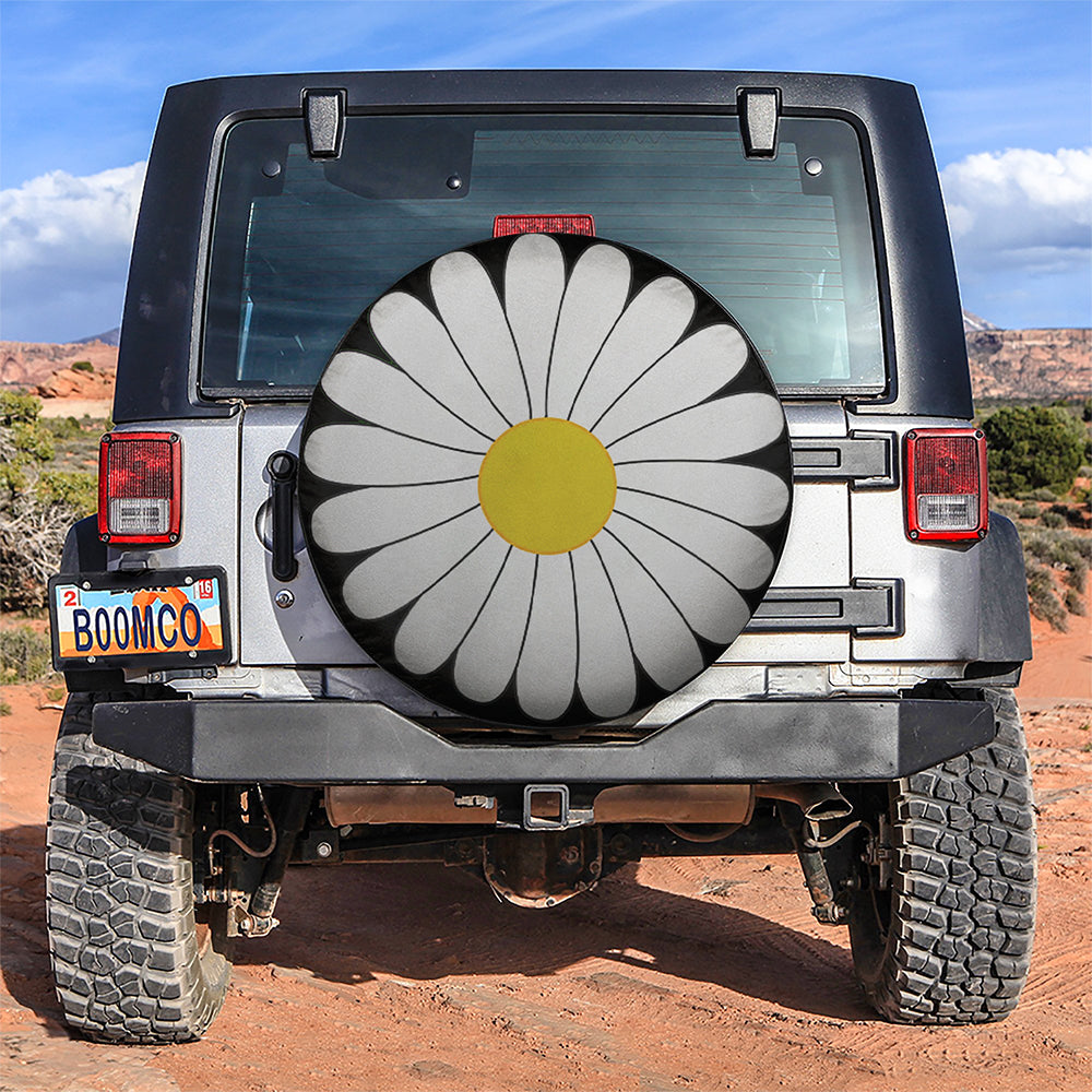 Beautiful Daisy Flower Jeep Car Spare Tire Cover