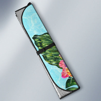 Beautiful Turtle Car Sunshade Custom Flower Hibiscus Car Accessories