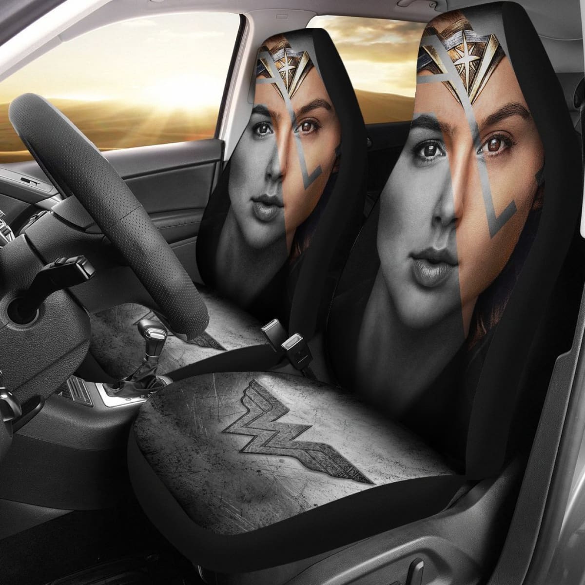 Beautiful Wonder Woman Black Design Dc Comics Car Seat Covers Mn04 Universal Fit 225721