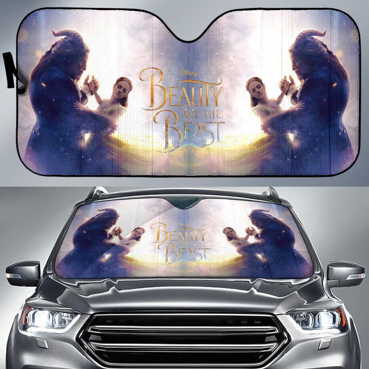 Beauty And The Beast Auto Sun Shade Nh06 Universal Fit 111204