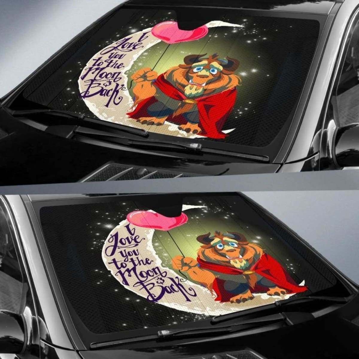 Beauty And The Beast Funny Car Sun Shades 918b Universal Fit
