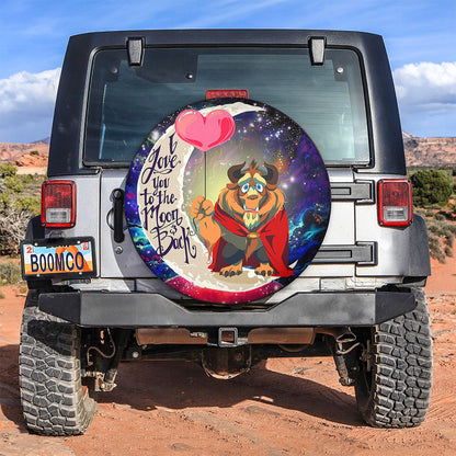 Beauty And The Beast Love You To The Moon Galaxy Spare Tire Cover
