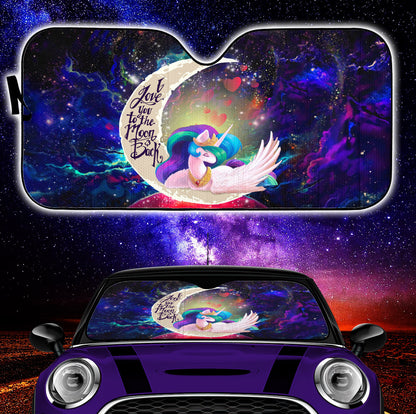 Beauty Unicorn Love You To The Moon Galaxy Car Auto Sunshades
