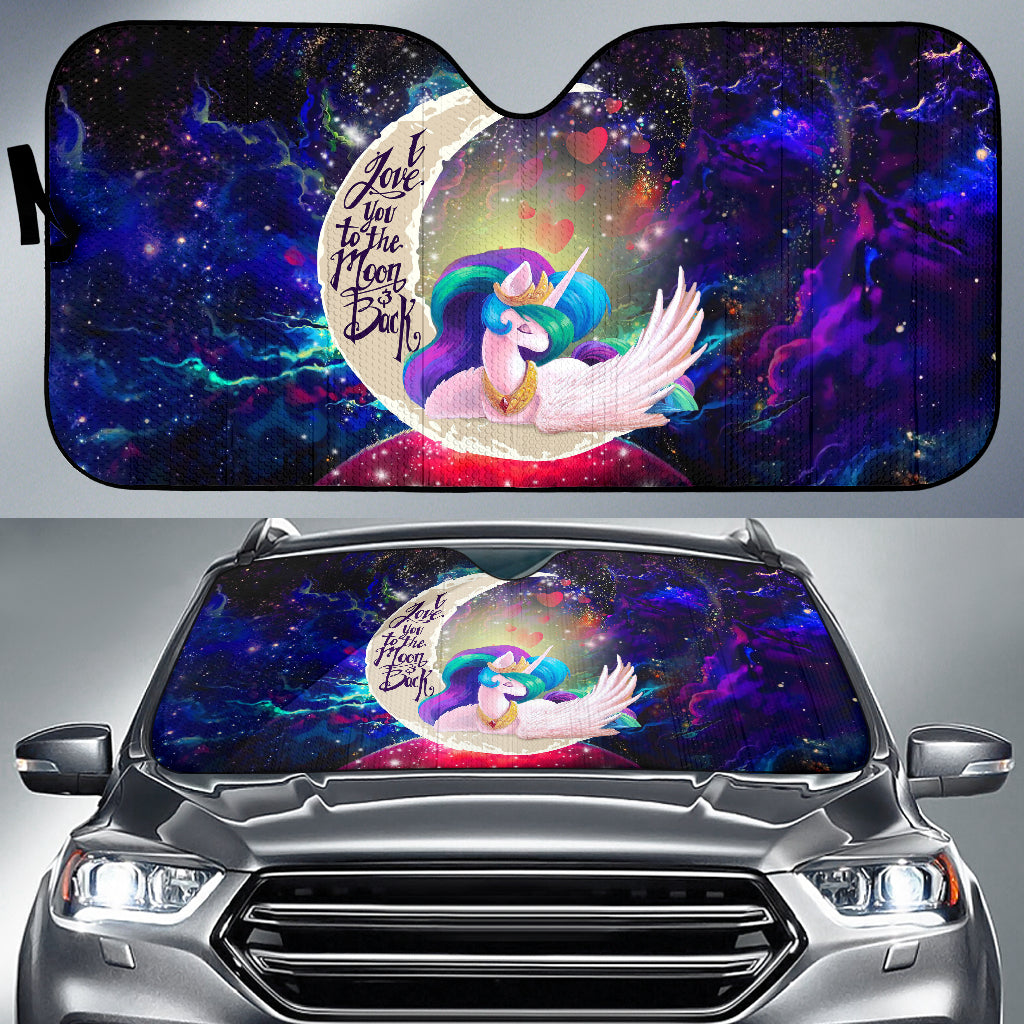Beauty Unicorn Love You To The Moon Galaxy Car Auto Sunshades