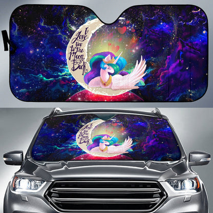 Beauty Unicorn Love You To The Moon Galaxy Car Auto Sunshades
