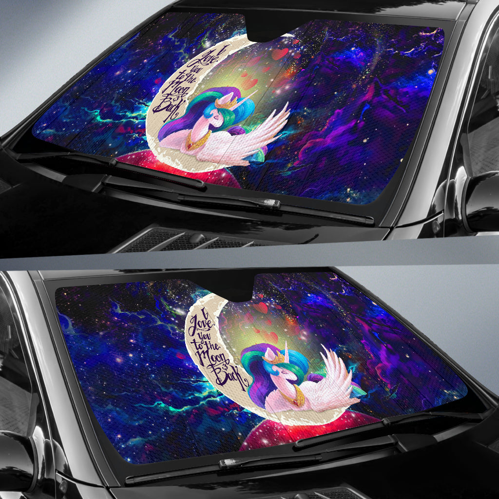 Beauty Unicorn Love You To The Moon Galaxy Car Auto Sunshades