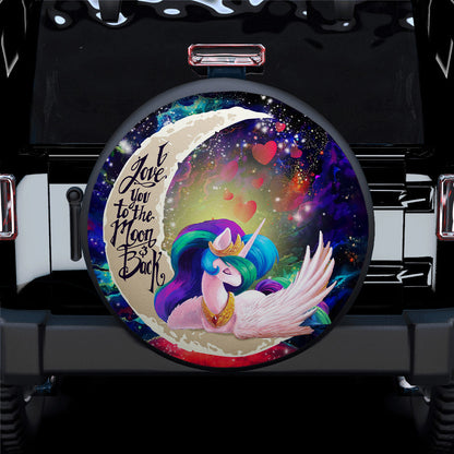 Beauty Unicorn Love You To The Moon Galaxy Car Spare Tire Cover