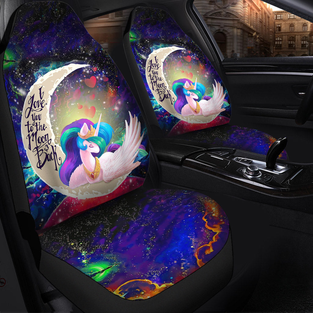 Beauty Unicorn Love You To The Moon Galaxy Car Seat Covers
