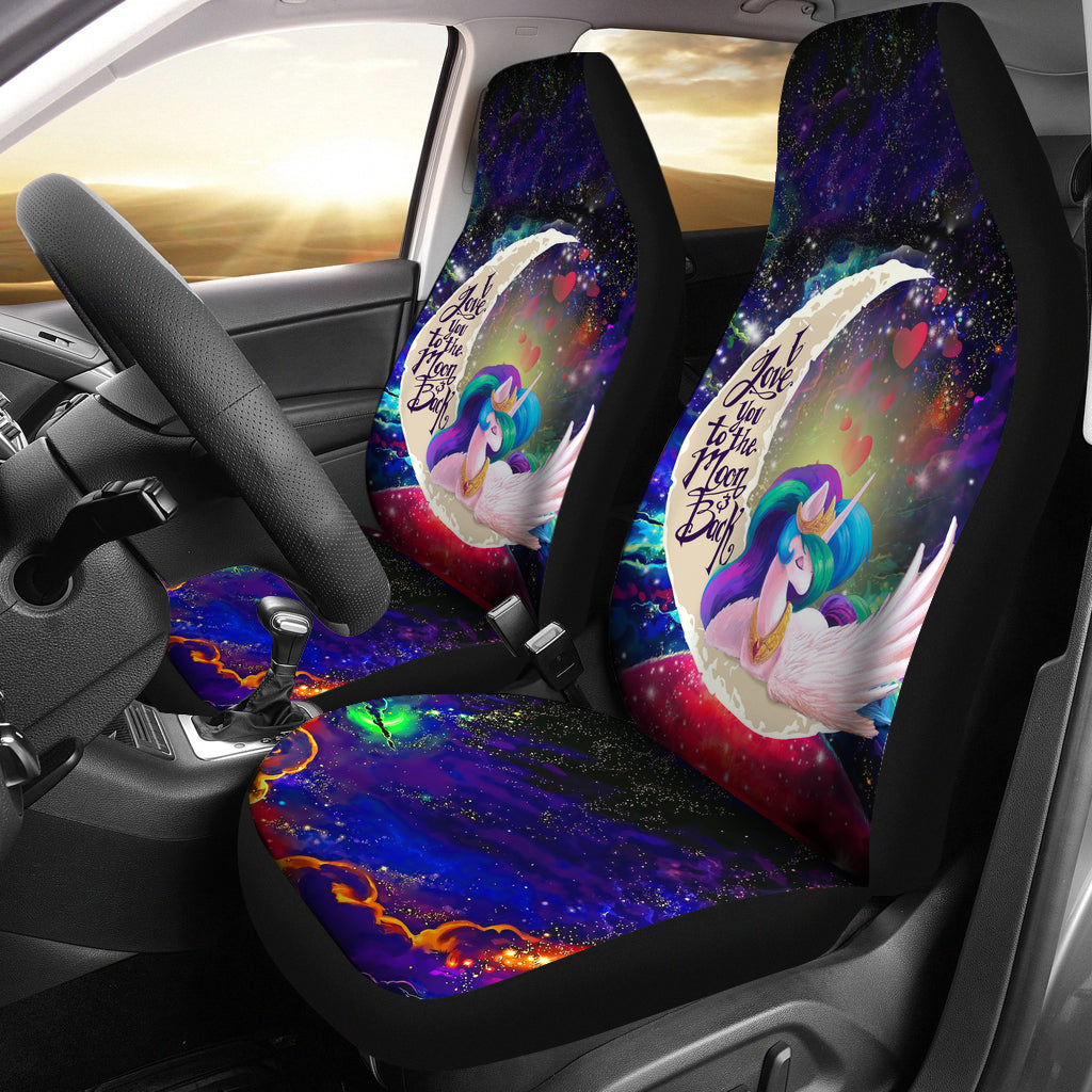 Beauty Unicorn Love You To The Moon Galaxy Car Seat Covers