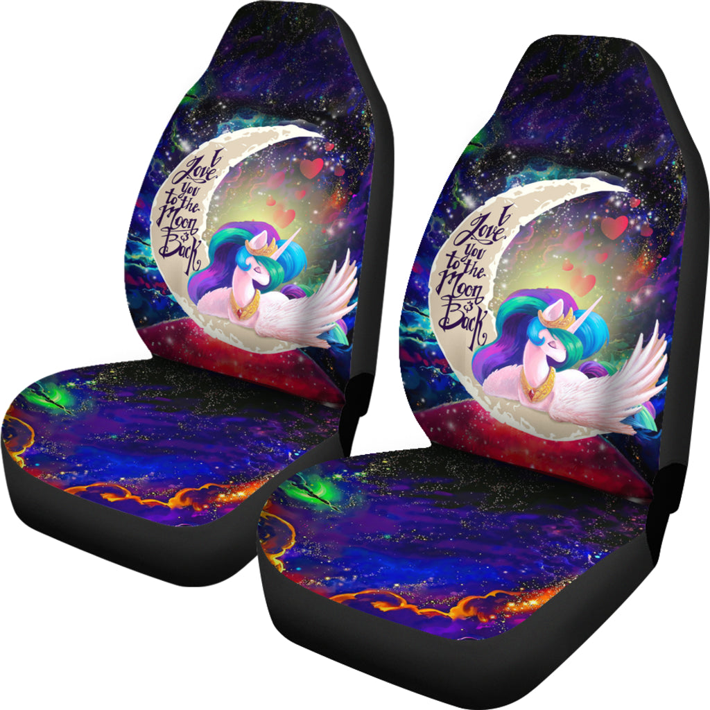Beauty Unicorn Love You To The Moon Galaxy Car Seat Covers