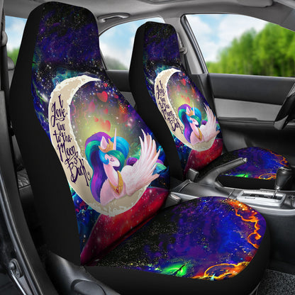 Beauty Unicorn Love You To The Moon Galaxy Car Seat Covers